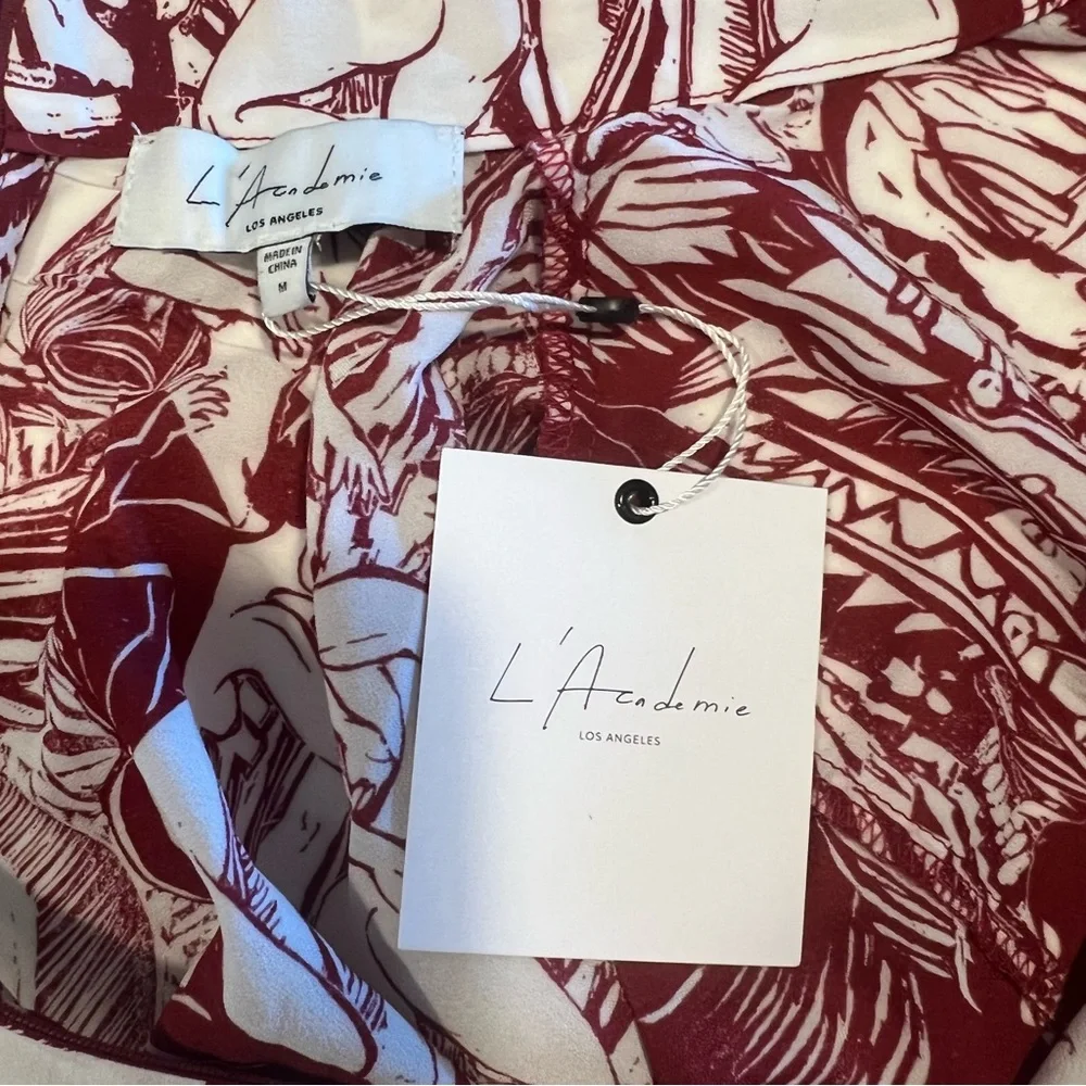 L'ACADEMIE LOS ANGELES NWT Darcia Top in Red Ceramic